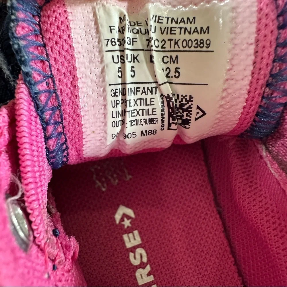 Converse All Star Blue/Pink Toddler Shoes Size 5